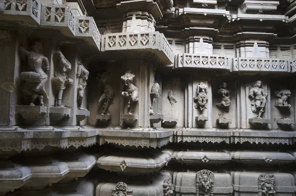 Geschnitzte Figuren Wänden Bhuleshwar Tempel Yavat Maharashtra Indien — Stockfoto