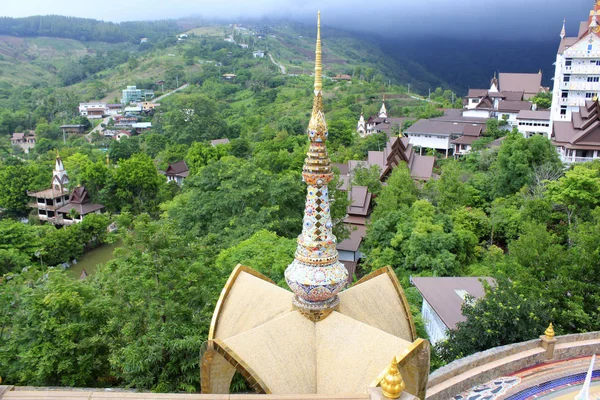 Widok Zielone Wzgórza Góry Pagoda Pha Sorn Kaew Khao Kor — Zdjęcie stockowe