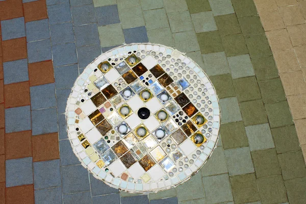 Colorati Cerchi Mosaico Sul Pavimento Wat Sorn Kaew Khao Kor — Foto Stock