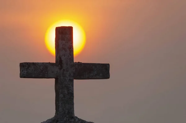 Holy Cross Sunset Anjuna Beach North Goa India — Stock Photo, Image