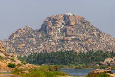 Üstüne Anjanadri hills, Hampi, Karnataka, Hindistan Hanuman Tapınağı