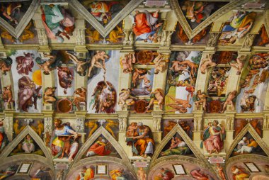Sistine Chapel, ceiling, Vatican city, Italy. clipart