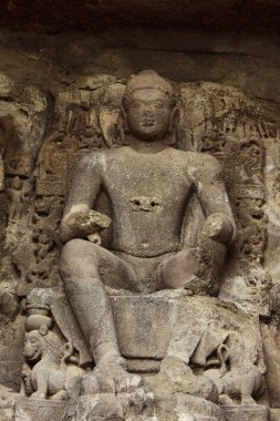 Buda Pralambapadasana duruş No 5, mağara Aurangabad, mağaralar, Batı grubu, Aurangabad, Maharashtra