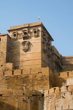 Decorative outer wall of the fort, Jaisalmer, Rajasthan, India.
