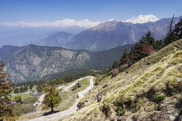 Vista da Tungnath Peak, Chopta, Garhwal, Uttarakhand, India . — Foto Stock