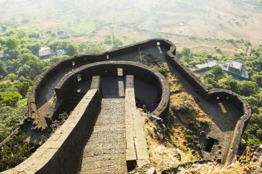 Aşağı Lohagad Fort Surları, Pune bölgesi, Maharashtra, Hindistan