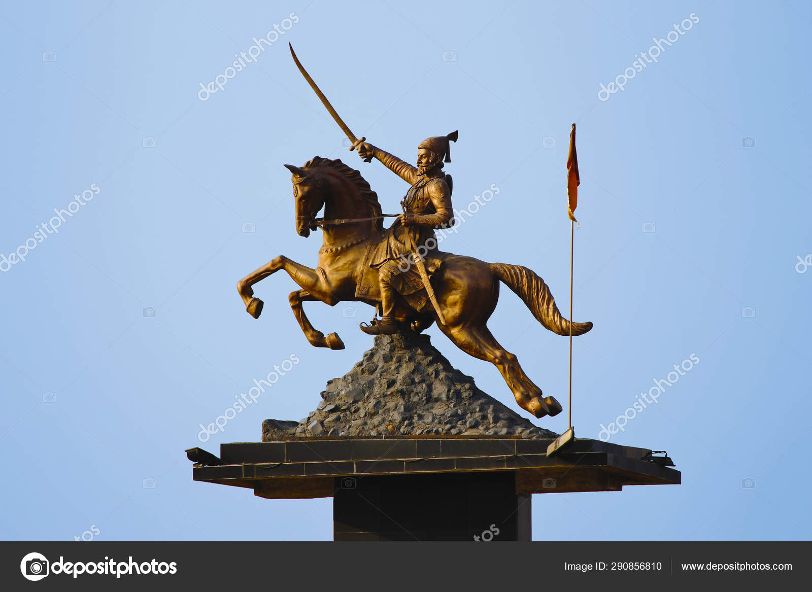 Chatrapati Shivaji Maharaj statue, Katraj, Pune, Maharashtra. Stock