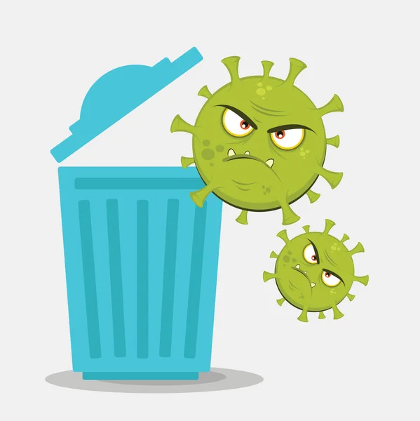 Ilustração Mostrando Vírus Corona Despejado Lixo —  Vetores de Stock