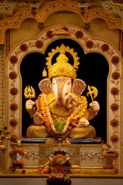 Dagdusheth ganpati, Ganesha, Idol, Pune, Maharashtra, Hindistan