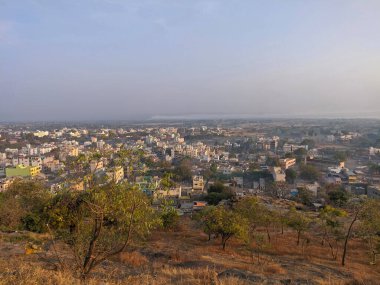 Jejuri Kasabası 'nın havadan görünüşü, Maharastra, Hindistan
