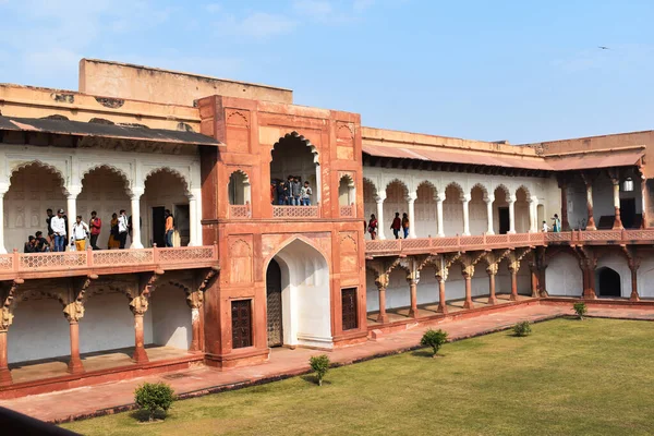 Binnenplaats Van Shish Mahal Glaspaleis Agra Fort Agra Uttar Pradesh — Stockfoto