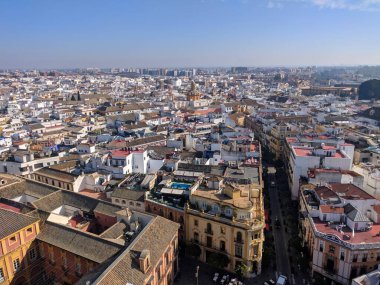 İspanya Sevilla Skyline 'ın hava görüntüsü 