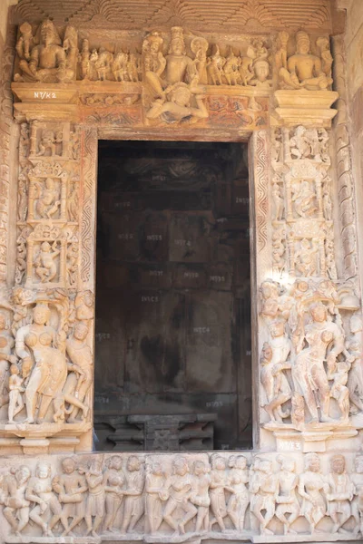 印度中央邦Khajuraho切割门廊 — 图库照片