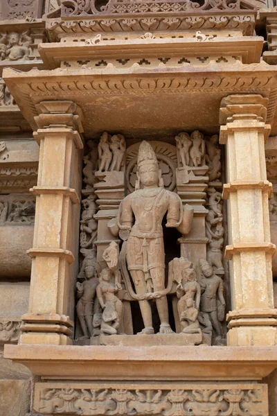 Escultura Del Señor Vishnu Khajuraho Madhya Pradesh India — Foto de Stock