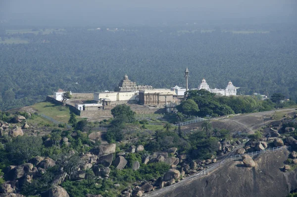 Letecký Pohled Jain Temples Chandragiri Hill Pořízené Vindhyagiri Hill Shravanabelagola — Stock fotografie