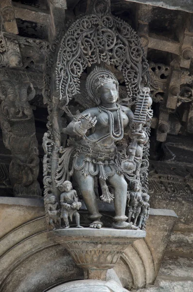 Esculturas Talladas Pared Exterior Del Complejo Del Templo Chennakeshava Templo — Foto de Stock