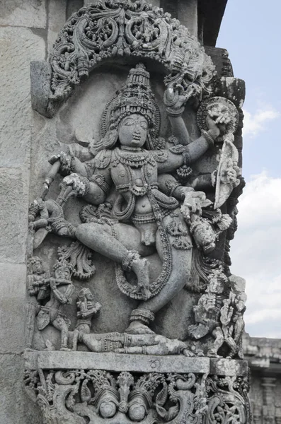 Carved Idols Outer Wall Chennakeshava Temple Complex Ett Hinduiskt Tempel — Stockfoto