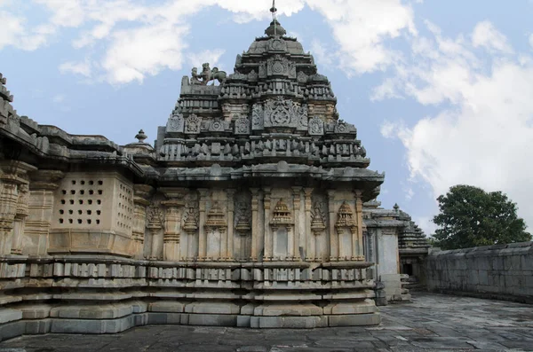 拉克希米 德维寺的部分全景 是由印度卡纳塔克邦Doddagaddavalli的Hoysala帝国国王Vishnuvardhana在公元1114年建造的 — 图库照片
