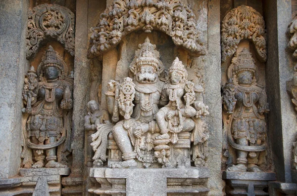 Ídolos Tallados Templo Chennakesava Templo Hindú Vaishnava Somanathapura Karnataka India —  Fotos de Stock