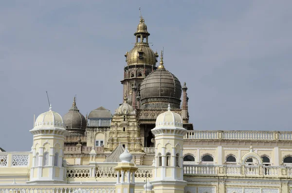 Részleges Kilátás Mysore Palace Egy Történelmi Palota Egy Királyi Rezidencia — Stock Fotó