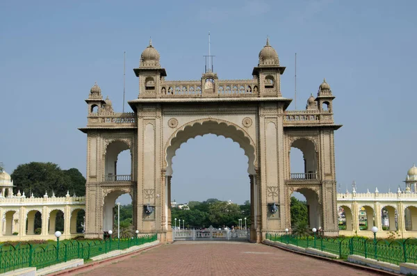 Ingången Till Mysore Palace Ett Historiskt Palats Och Kunglig Residens — Stockfoto