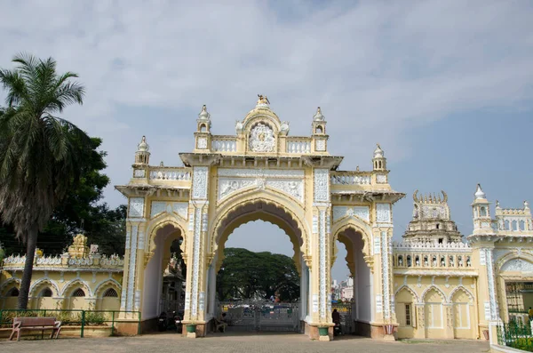 Een Van Toegang Poort Van Mysore Palace Een Historisch Paleis — Stockfoto