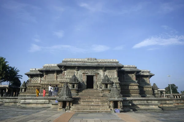 Belur Karnataka Índia Novembro 2019 Turista Complexo Templo Chennakeshava Templo — Fotografia de Stock