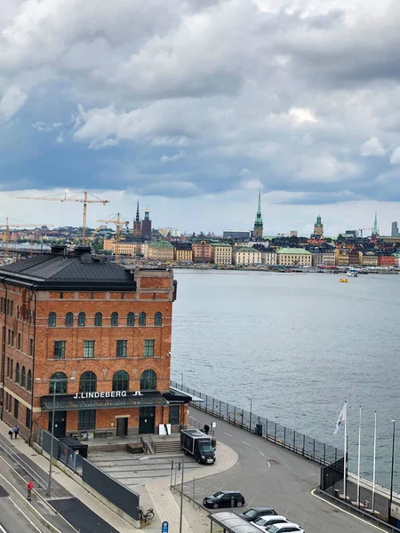 Стокгольм Швеція Серпня 2019 Вид Гамла Стен Старе Місто Ріддархольмена — стокове фото