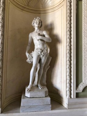 13 Ağustos 2019, St. Petersburg, Rusya: İncir yapraklı mermer heykel, Yusupov Sarayı, Moika