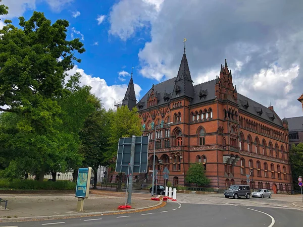 Olg Neugotisches Gebäude Aus Rotem Backstein Rostock Deutschland — Stockfoto