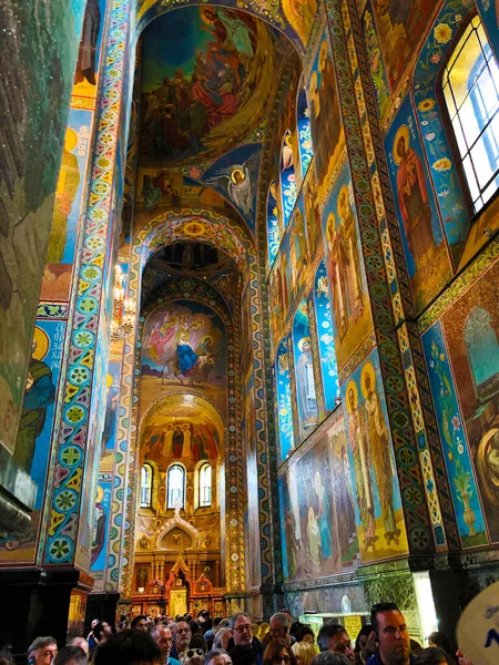 Санкт Петербург Росія Серпня 2019 Мозаїка Малюнки Інтер Церква Спасителя — стокове фото