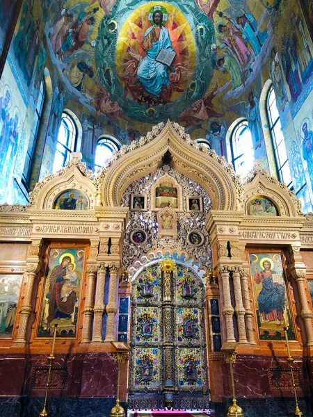 Petersburg Russia 13Th Aug 2019 Main Altar Iconostasis Jesus Mary — 스톡 사진