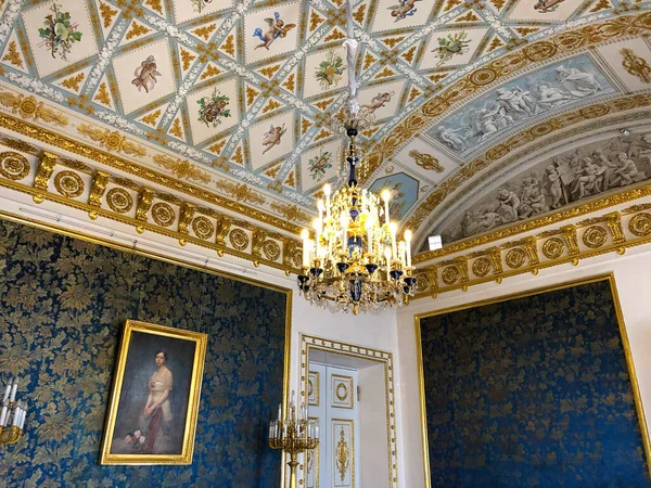 August 2019 Petersburg Russia Blue Parlour 1830 Architect Andrey Mikhailoc — 스톡 사진