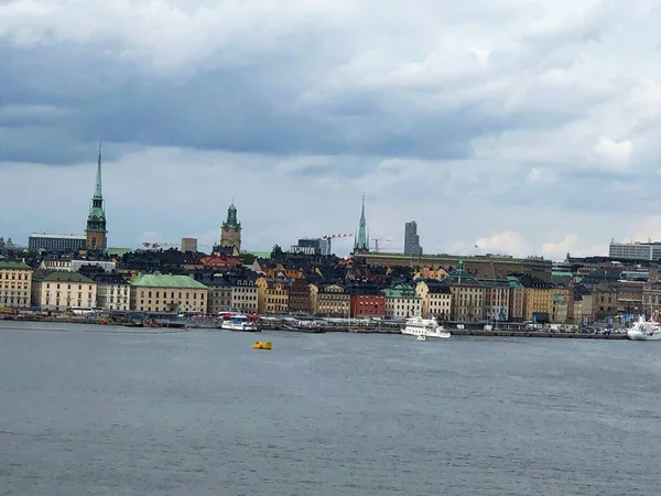 Стокгольм Швеція Серпня 2019 City View Riddarholmen — стокове фото