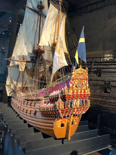 Vasa Museum Stockholm Sweden Aug 2019 Scale Model Vasa Warship — 스톡 사진