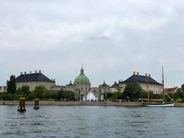 Copenhague Dinamarca Agosto 2019 Frederiks Kirke Igreja Mármore Através Palácio — Fotografia de Stock