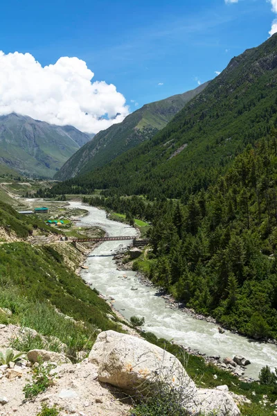 Vista Del Fiume Baspa Glaciaal Himachal Pradesh India — Foto Stock