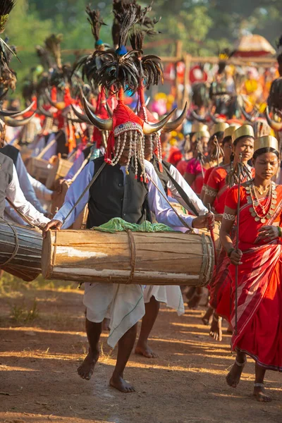 Chattisgarh Inde Oct 2016 Danse Tribale Procession Dussera — Photo