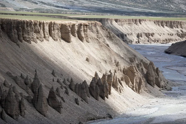 印度喜马偕尔邦Sarchu的土壤侵蚀 — 图库照片