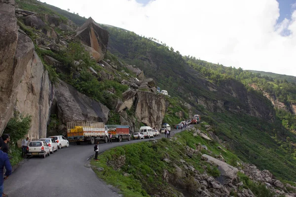 Traffico Passo Rohtang Himachal Pradesh India — Foto Stock
