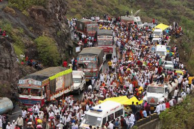 Shree Dnyaneshwar Maharaj Palki Dive Ghat 'ta büyük hacılar, Pune, Maharashtra, Hindistan