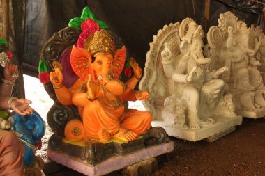 Shree Ganesha heykeli, Pune, Maharashtra, Hindistan.