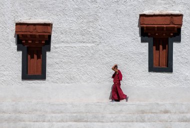 Ladakh, Hindistan, Temmuz 2016, Hemis Manastırındaki Keşişler 