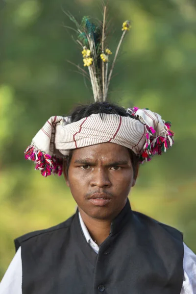 Tradiční Pokrývky Hlavy Dussera Chattisgarh Indie — Stock fotografie