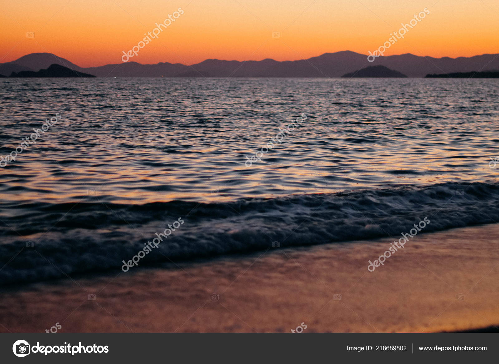 Coucher Soleil Sur Plage Beau Coucher Soleil Sous Sur Plage