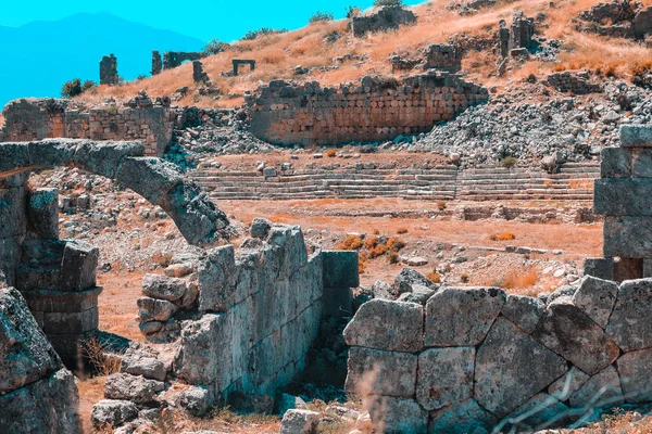 Tlos Ancient City Mugla Turquia Papel Parede Histórico Vista Deslumbrante — Fotografia de Stock