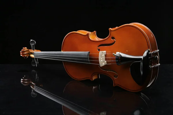 Violin Svart Bakgrund — Stockfoto