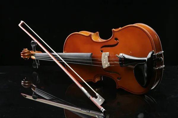 Violin Svart Bakgrund — Stockfoto