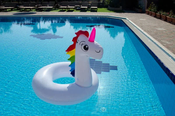 Tek boynuzlu at float, tek boynuzlu at şişme havuz float. Yaz tatili, tatil plaj. 