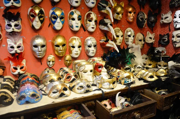 Straat Carnaval Masker Winkel Venetië Italië — Stockfoto